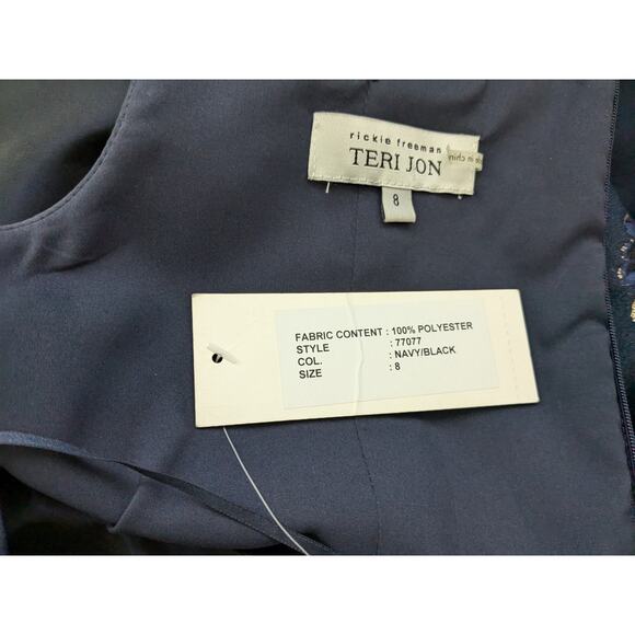 NWT Sz 8 Teri Jon by Rickie Freeman $1050 Formal Dress Mother of Bride Prom - Picture 7 of 7